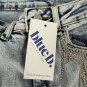 Blueb. Medium Wash Frayed Hem Jeans With Rhinestone Detailing For Women