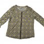 Anne Klein Womens Geometric Blouse Size M Long Sleeves Zipper Front Multicolor