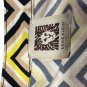 Anne Klein Womens Geometric Blouse Size M Long Sleeves Zipper Front Multicolor