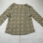 Anne Klein Womens Geometric Blouse Size M Long Sleeves Zipper Front Multicolor
