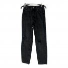 Zara Womens Black High-Rise Distressed Jeans Size 24
