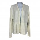 Ginny Open Knit Cream Cardigan Womens XL Lightweight Soft Peplum Detail Casual