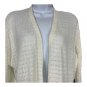 Ginny Open Knit Cream Cardigan Womens XL Lightweight Soft Peplum Detail Casual