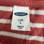 Old Navy Luxe Womens Striped Long Sleeve Top Size L Red And White Relaxed Fit