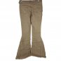 Blue B Womens Khaki Rhinestone Fringe Flare Jeans Size Small Stylish Retro