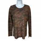Michael Stars Brown & Black Camo Print Long Sleeve Sparkle Knit Top Size Small Michael Stars Brown & Black Camo Print Long Sleeve Sparkle Knit Top Size Small