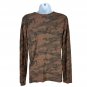 Michael Stars Brown & Black Camo Print Long Sleeve Sparkle Knit Top Size Small