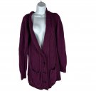 Women's Venus Purple Cardigan Sweater Size M Cable Knit Button-Front W/ Pockets Women's Venus Purple Cardigan Sweater Size M Cable Knit Button-Front W/ Pockets