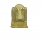 Vintage Yellow Ceramic Dog Head Figurine Made In USA With Distressed Finish Vintage Yellow Ceramic Dog Head Figurine Made In USA With Distressed Finish