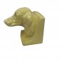 Vintage Yellow Ceramic Dog Head Figurine Made In USA With Distressed Finish