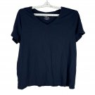Time And Tru Womens Navy Blue V Neck Short Sleeve T Shirt Size XL Casual Fit Time And Tru Womens Navy Blue V Neck Short Sleeve T Shirt Size XL Casual Fit