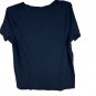 Time And Tru Womens Navy Blue V Neck Short Sleeve T Shirt Size XL Casual Fit