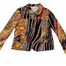 Drapers & Damons Petites PL Multicolor Abstract Print Button-Up Jacket Cotton Bl Drapers & Damons Petites PL Multicolor Abstract Print Button-Up Jacket Cotton Bl