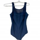 Christina Womens Navy One-Piece Swimsuit Size 22W Scoop-Neck Front Piping