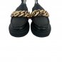 Kelsi Dagger Brooklyn Womens Black Leather Chain Loafers Size 6