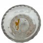 Julia Poland Hand-Cut Crystal Glass Amber Vase With Floral Motif & Etched Design