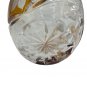 Julia Poland Hand-Cut Crystal Glass Amber Vase With Floral Motif & Etched Design