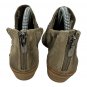 Vince Camuto Womens Perforated Suede Booties Zipper 7.5 Taupe Low Block Heel
