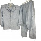 Knightsbridge Mens X-Large Plaid Button Front Pajama Set Blue White