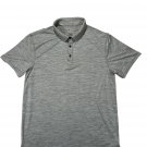 APT. 9 Premier Flex Mens Medium Polo Shirt Striped Gray Performance Polyester