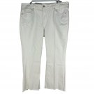 H&M &Denim Womens White Cropped Denim Flare Jeans Raw Hem High Waist Size 16