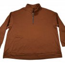 Brown 3XL Half-Zip Pullover For Men With Long Sleeves Lightweight 100% Polyester