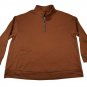 Brown 3XL Half-Zip Pullover For Men With Long Sleeves Lightweight 100% Polyester