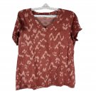 Sonoma The Everyday Tee Size L V-Neck Red Short Sleeve Womens T-Shirt