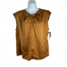 Nine West Womens Sleeveless Top L Copper Brown Twist Front Lightweight