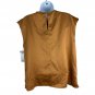 Nine West Womens Sleeveless Top L Copper Brown Twist Front Lightweight