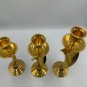 Brass Twisted Spiral Taper Candle Holders Set Of 3 Decorative Pieces