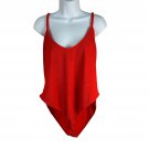 Good American Red Knit Womens Bodysuit Size 7/8 Adjustable Straps Good American Red Knit Womens Bodysuit Size 7/8 Adjustable Straps