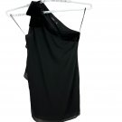Lauren Ralph Lauren Womens Black One Shoulder Dress Size 14 Velvet Trim Elegant