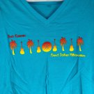Bob Karwin Sand Dollar Millionaire Womens V-Neck T-Shirt Size Large Blue Cotton Bob Karwin Sand Dollar Millionaire Womens V-Neck T-Shirt Size Large Blue Cotton