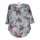 12PM By Mon Ami Womens Floral 3/4 Sleeve Tunic Top - Size L