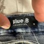 Blue B Collection Womens Size M Light Blue Denim Jeans With Rhinestone Fringe