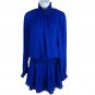 Krisa Womens Blue Long Sleeve Mock Neck Tiered Mini Dress Size S Polyester USA