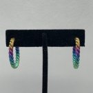 Rainbow Twist Metal Hoop Earrings Colorful Jewelry Set