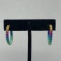 Rainbow Twist Metal Hoop Earrings Colorful Jewelry Set