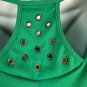 Notations Womens Green Embellished Back Scoop Neck Blouse Size M Stretchy