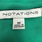Notations Womens Green Embellished Back Scoop Neck Blouse Size M Stretchy