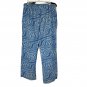 No Boundaries Blue Wave Print Elastic Waist Pants Size L Cotton Blend