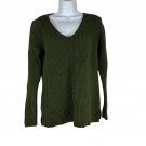 J Crew Mercantile XS V-Neck Olive Green Knit Cotton Pullover Sweater Womens J Crew Mercantile XS V-Neck Olive Green Knit Cotton Pullover Sweater Womens