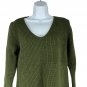 J Crew Mercantile XS V-Neck Olive Green Knit Cotton Pullover Sweater Womens