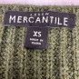 J Crew Mercantile XS V-Neck Olive Green Knit Cotton Pullover Sweater Womens