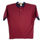 Duck Head Mens Polo Shirt Size L Red & Navy Striped Short Sleeve Casual