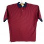 Duck Head Mens Polo Shirt Size L Red & Navy Striped Short Sleeve Casual