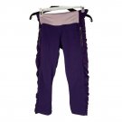 Lululemon Purple Athletic Cropped Pants Womens Size 6 Ruffle Side Zipper