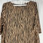 Celmia Womens Zebra Print Maxi Dress 5XL Loose Fit Beige & Black Polyester Long