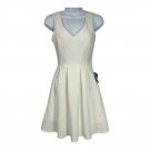 Teeze Me Womens Off-White Textured Fit & Flare Sleeveless Dress Size 0 Daytime Teeze Me Womens Off-White Textured Fit & Flare Sleeveless Dress Size 0 Daytime
